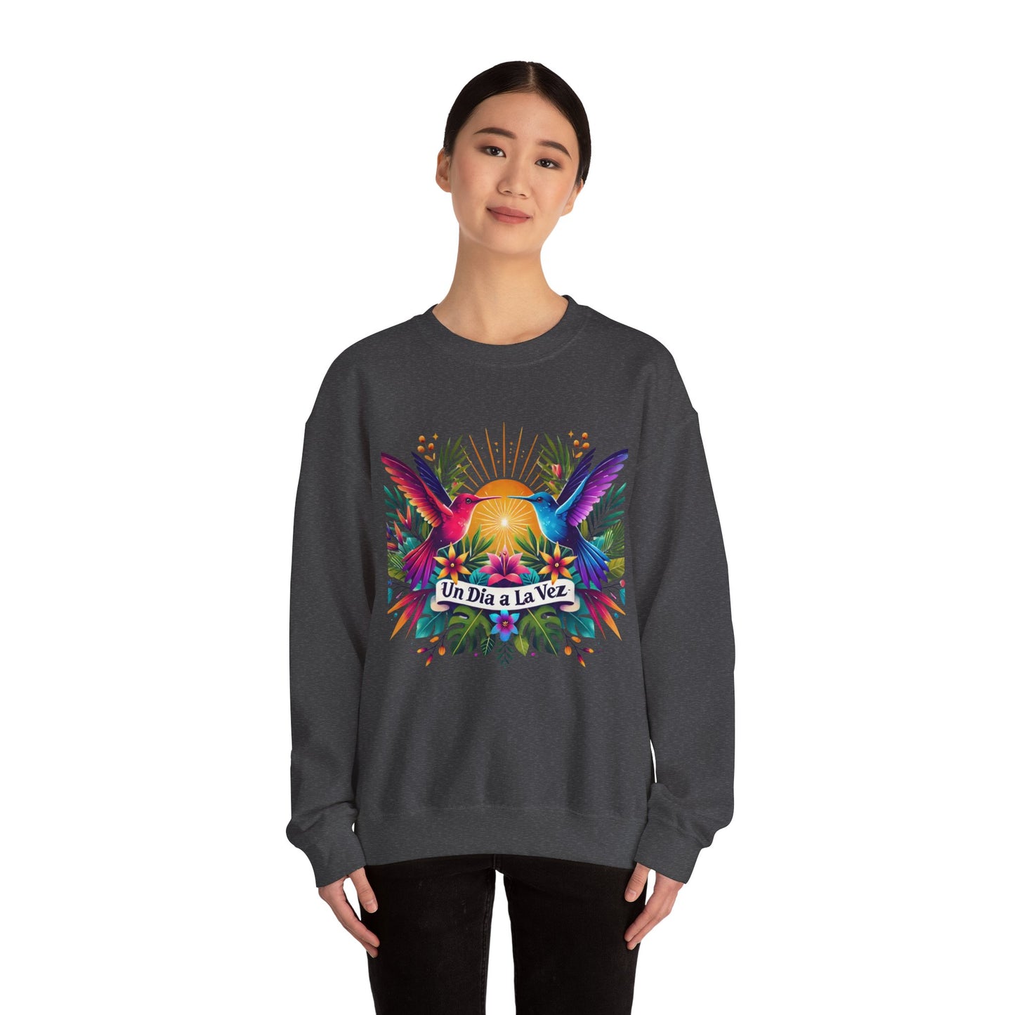 "Un Día a La Vez" Tropical Sunrise Crewneck Sweatshirt