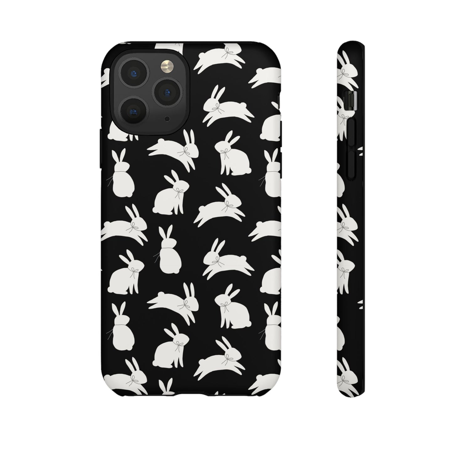 Hop-Proof Style – Bunny Pattern Tough Phone Case 🖤🐰