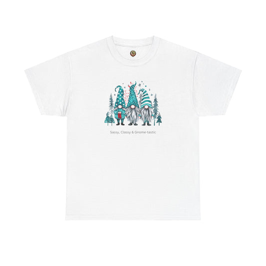 Festive Teal Gnome Unisex Heavy Cotton Tee