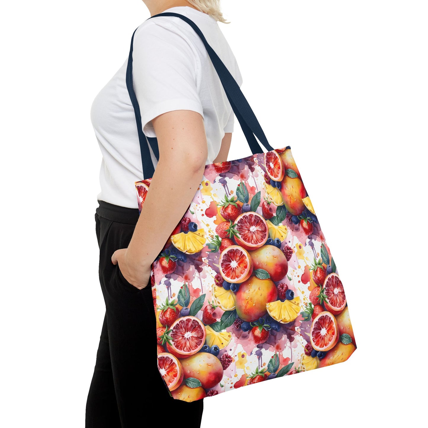 Tropical Splash 🍊🍍 Watercolor Fruit Tote