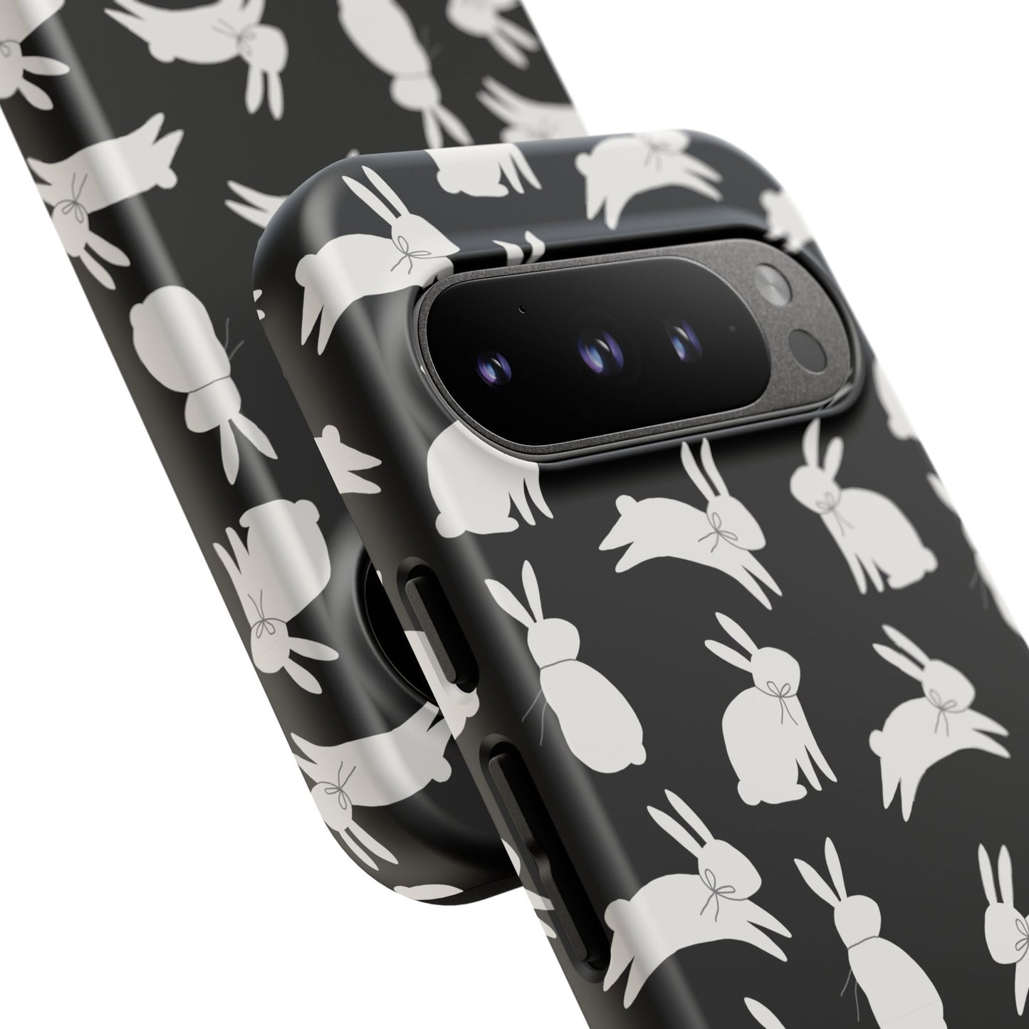 Hop-Proof Style – Bunny Pattern Tough Phone Case 🖤🐰