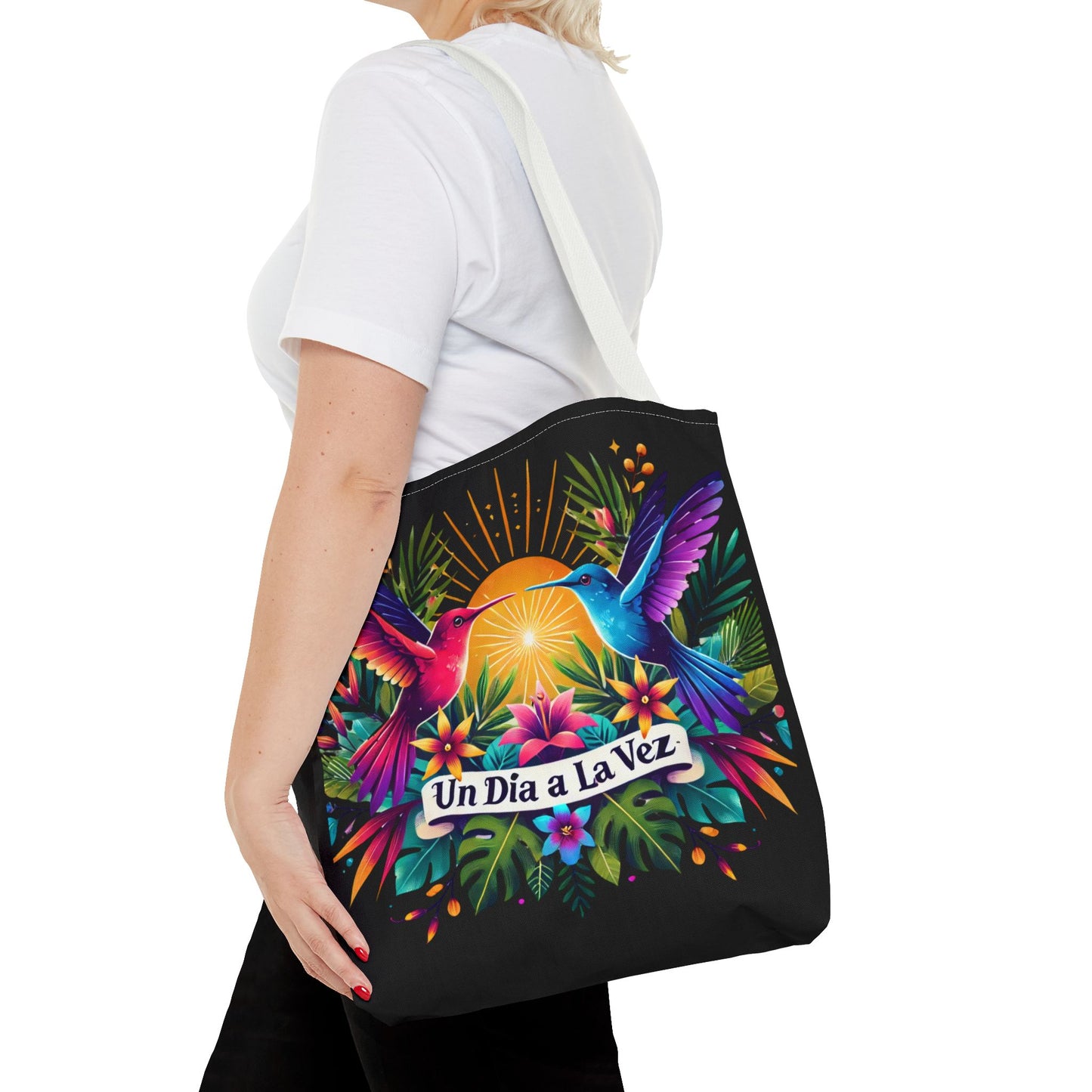 "Un Día a La Vez" Vibrant Midnight Tote Bag