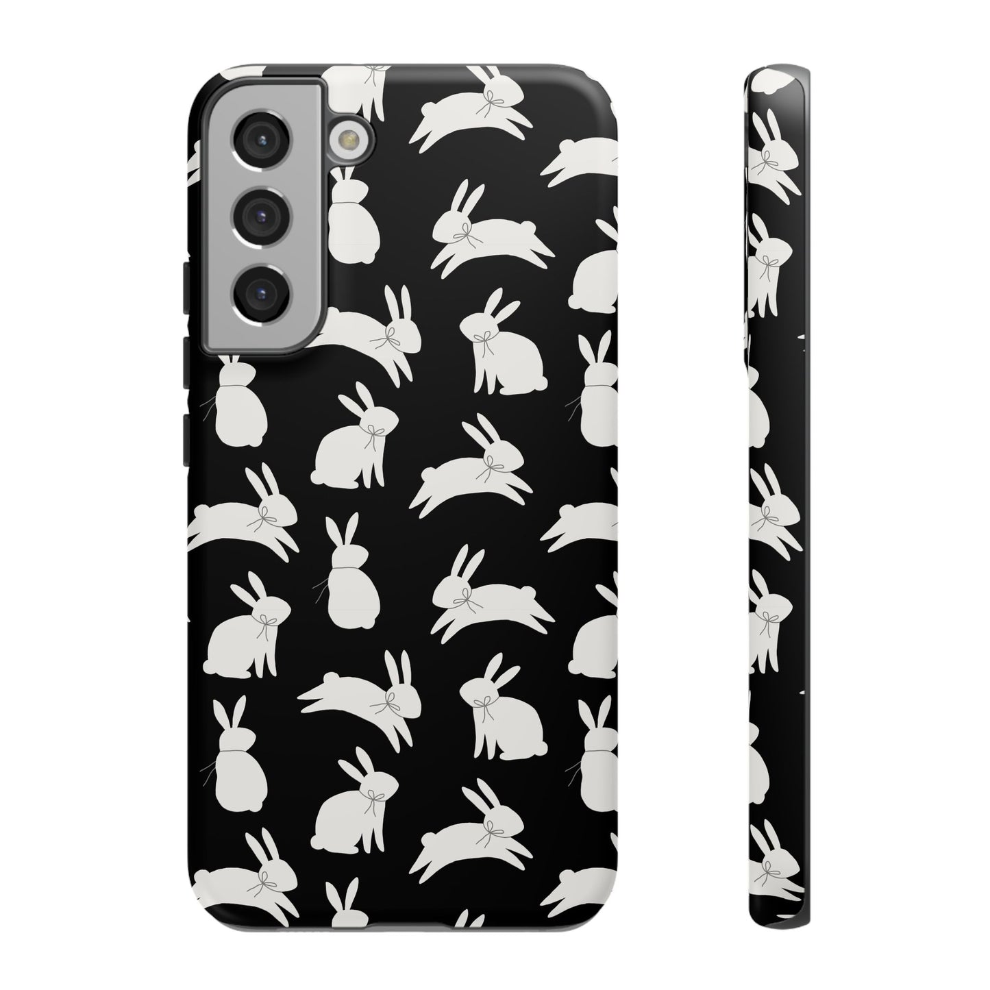 Hop-Proof Style – Bunny Pattern Tough Phone Case 🖤🐰