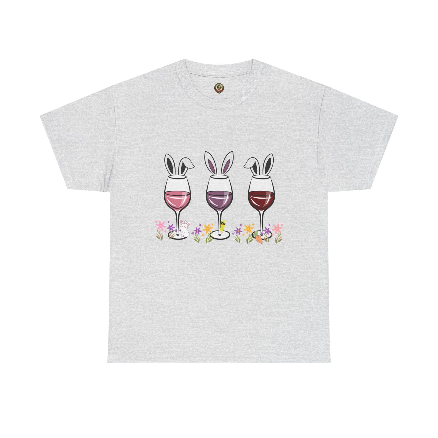 Bunny Ears & Wine Cheers – Unisex Heavy Cotton Tee 🍷🐰