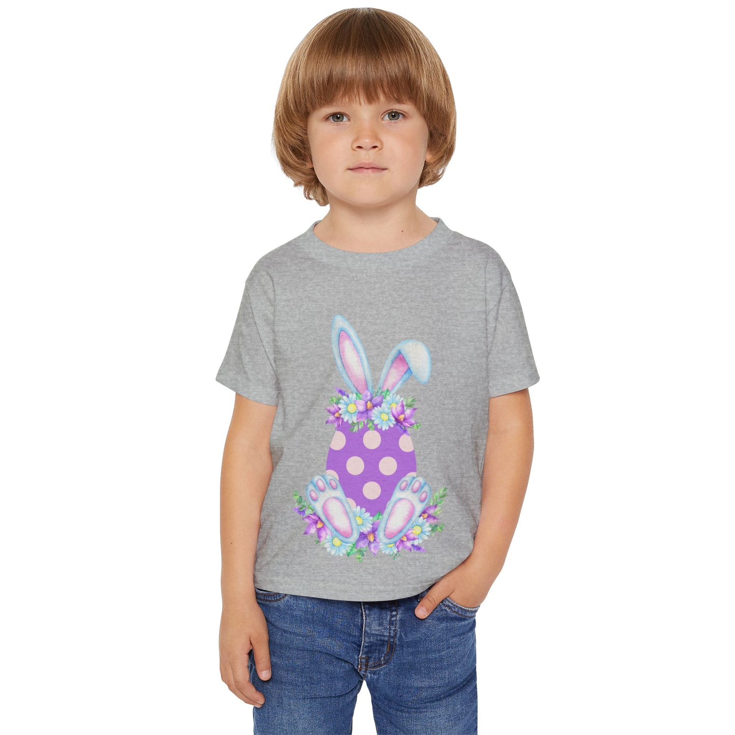 Purple Polka Dot Bunny – Heavy Cotton Toddler Tee 💜🐇