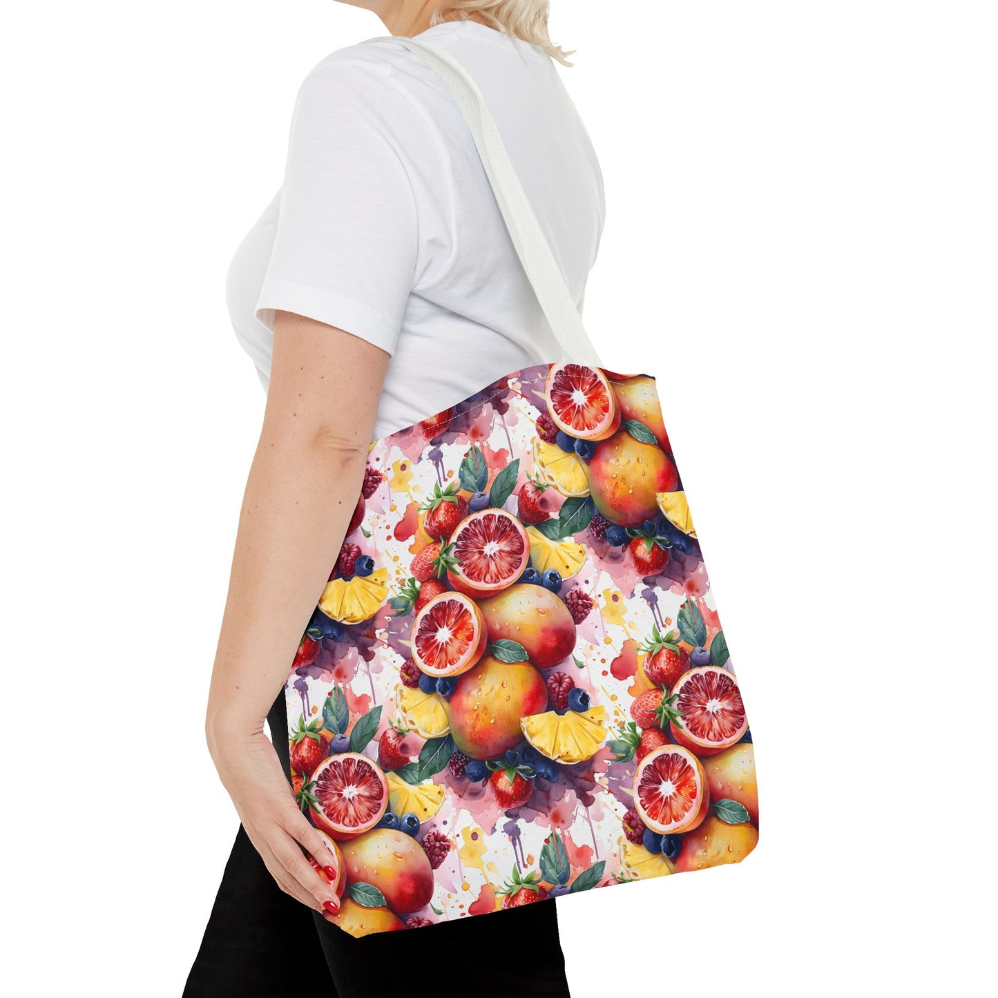 Tropical Splash 🍊🍍 Watercolor Fruit Tote