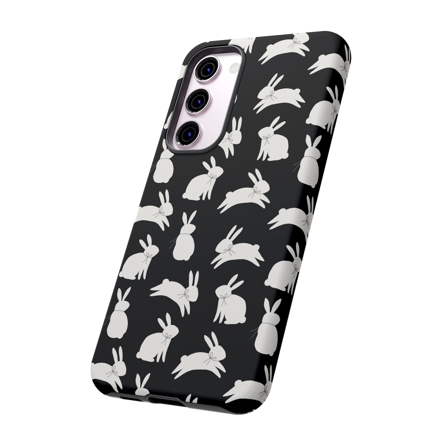 Hop-Proof Style – Bunny Pattern Tough Phone Case 🖤🐰