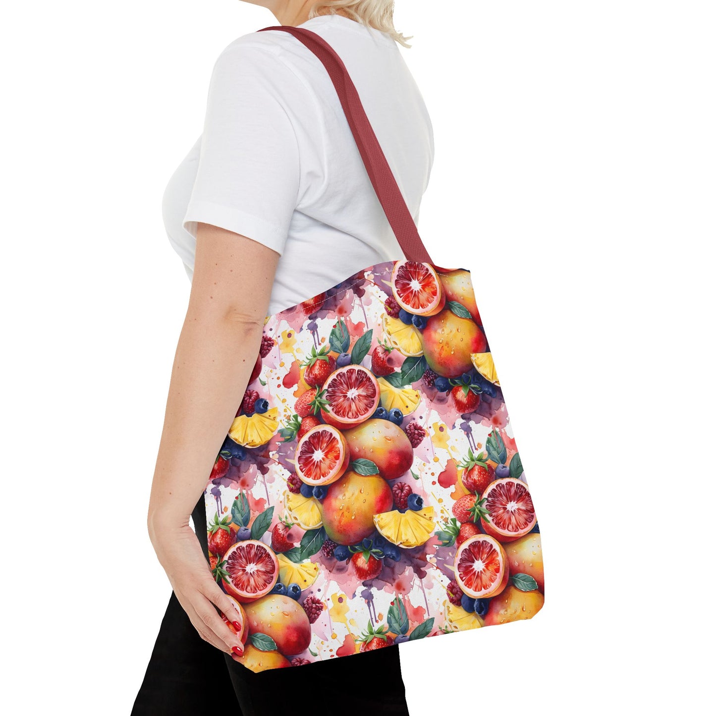 Tropical Splash 🍊🍍 Watercolor Fruit Tote