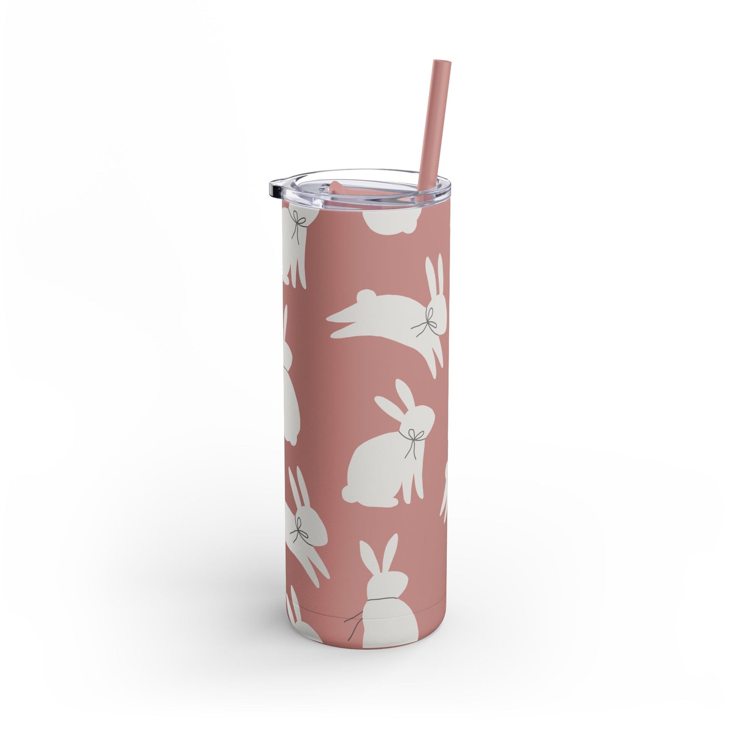 Hop Into Hydration – 20oz Matte Skinny Tumbler 🐰🖤 (Available in Multiple Colors!)