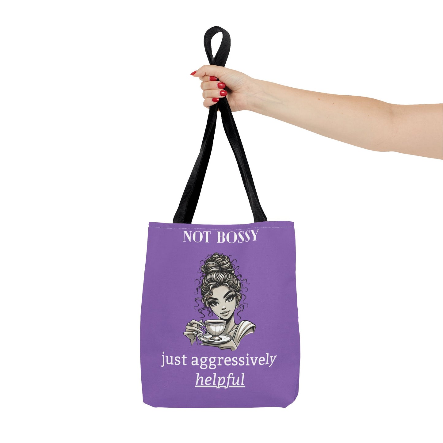 💜 Not Bossy, Just Aggressively Helpful – Statement Tote Bag