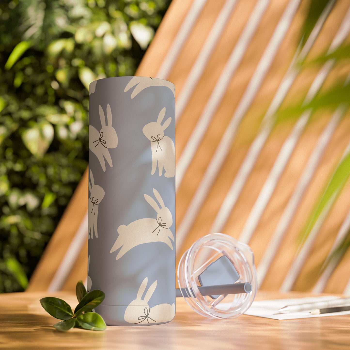 Hop Into Hydration – 20oz Matte Skinny Tumbler 🐰🖤 (Available in Multiple Colors!)