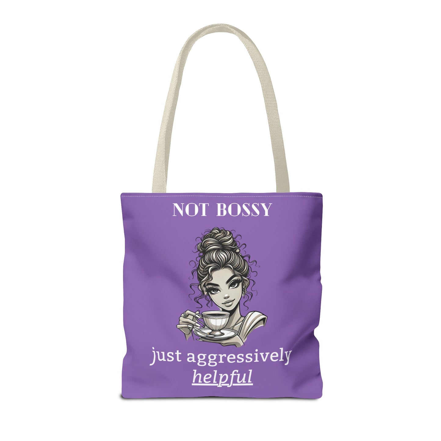💜 Not Bossy, Just Aggressively Helpful – Statement Tote Bag