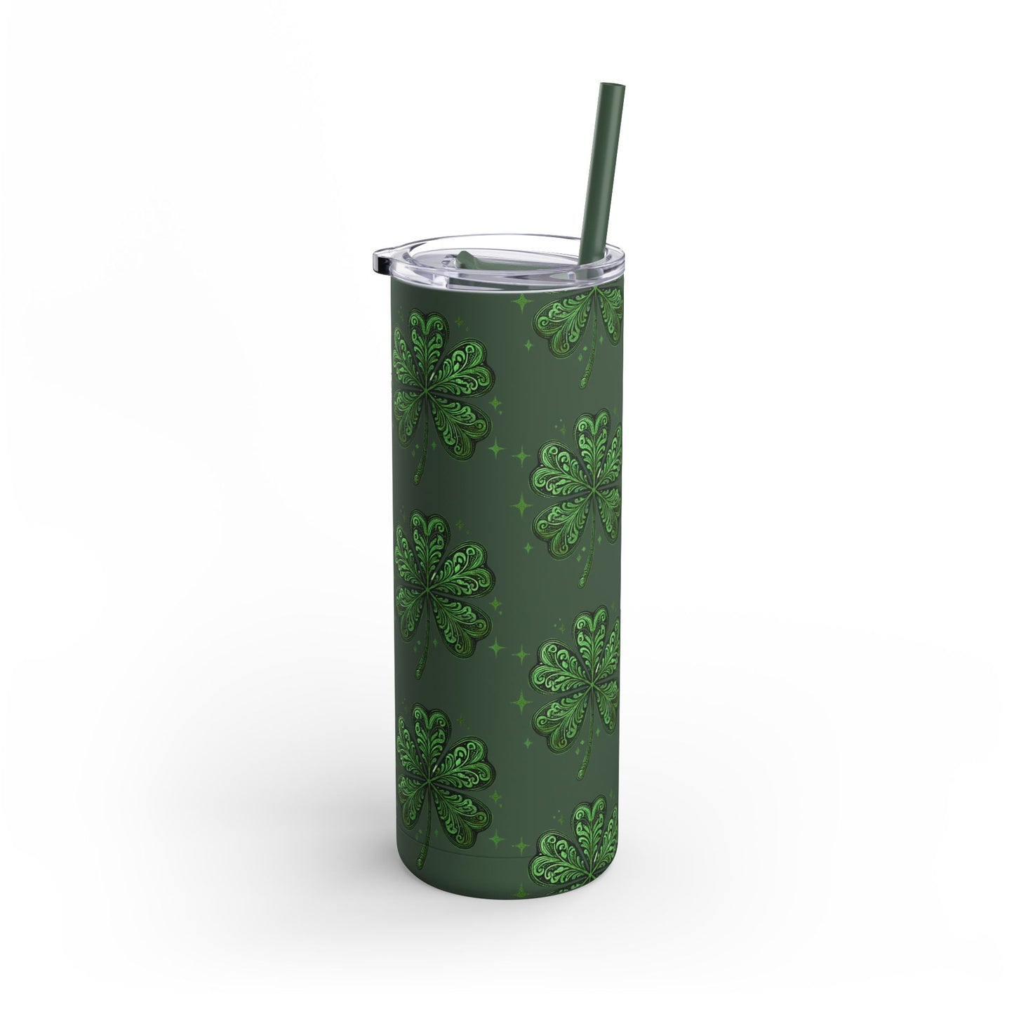 Emerald Clovers 🍀 20oz Matte Tumbler – Luxe Insulated Stainless Steel
