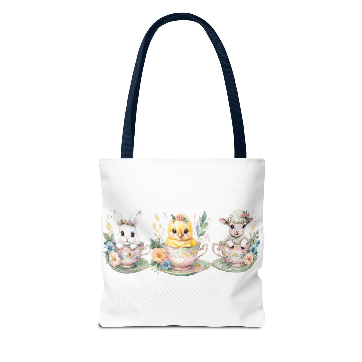 “Springtime Sippers” – Easter Teacup Cuties Tote Bag 🐰🐣🐑