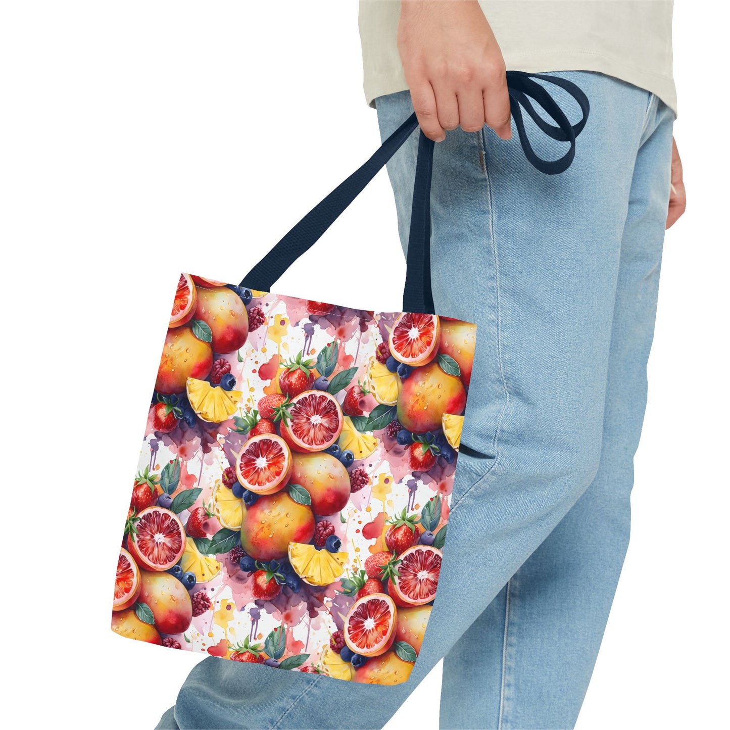 Tropical Splash 🍊🍍 Watercolor Fruit Tote