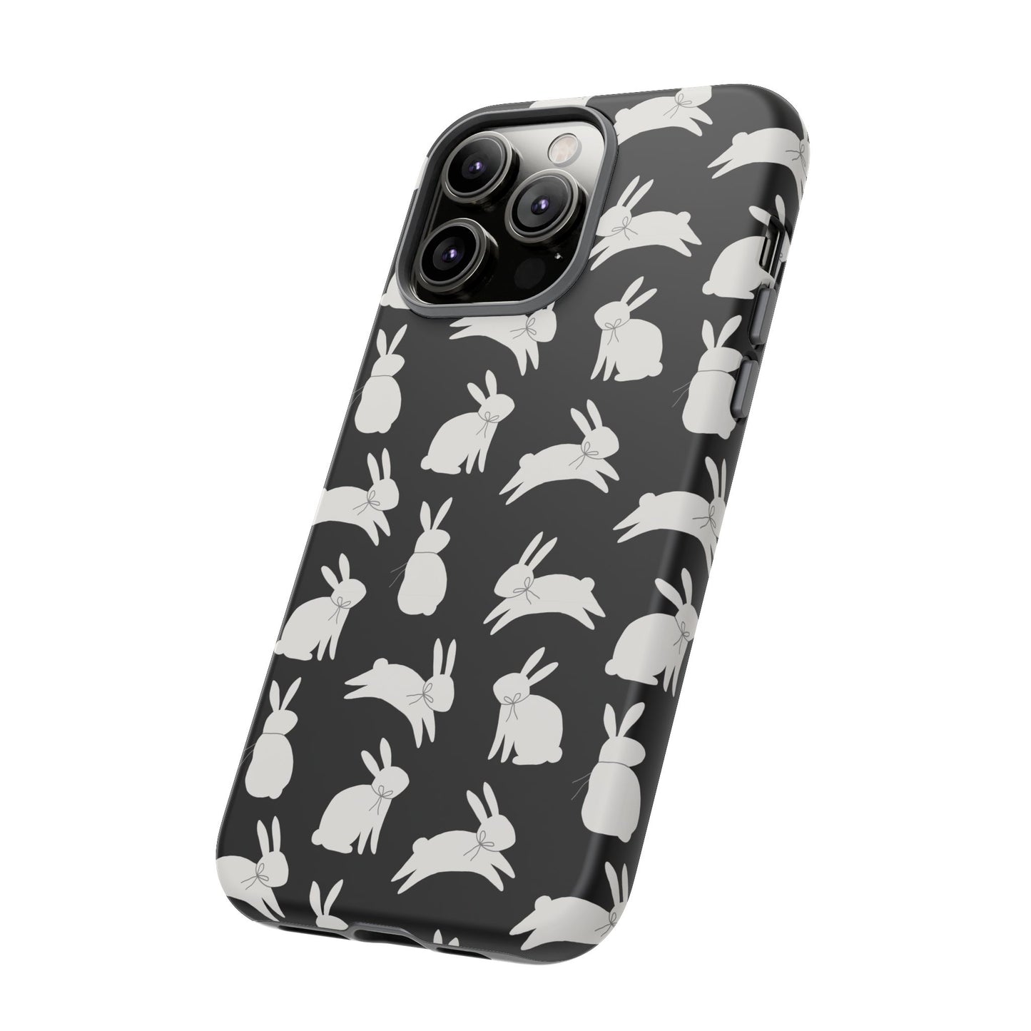 Hop-Proof Style – Bunny Pattern Tough Phone Case 🖤🐰