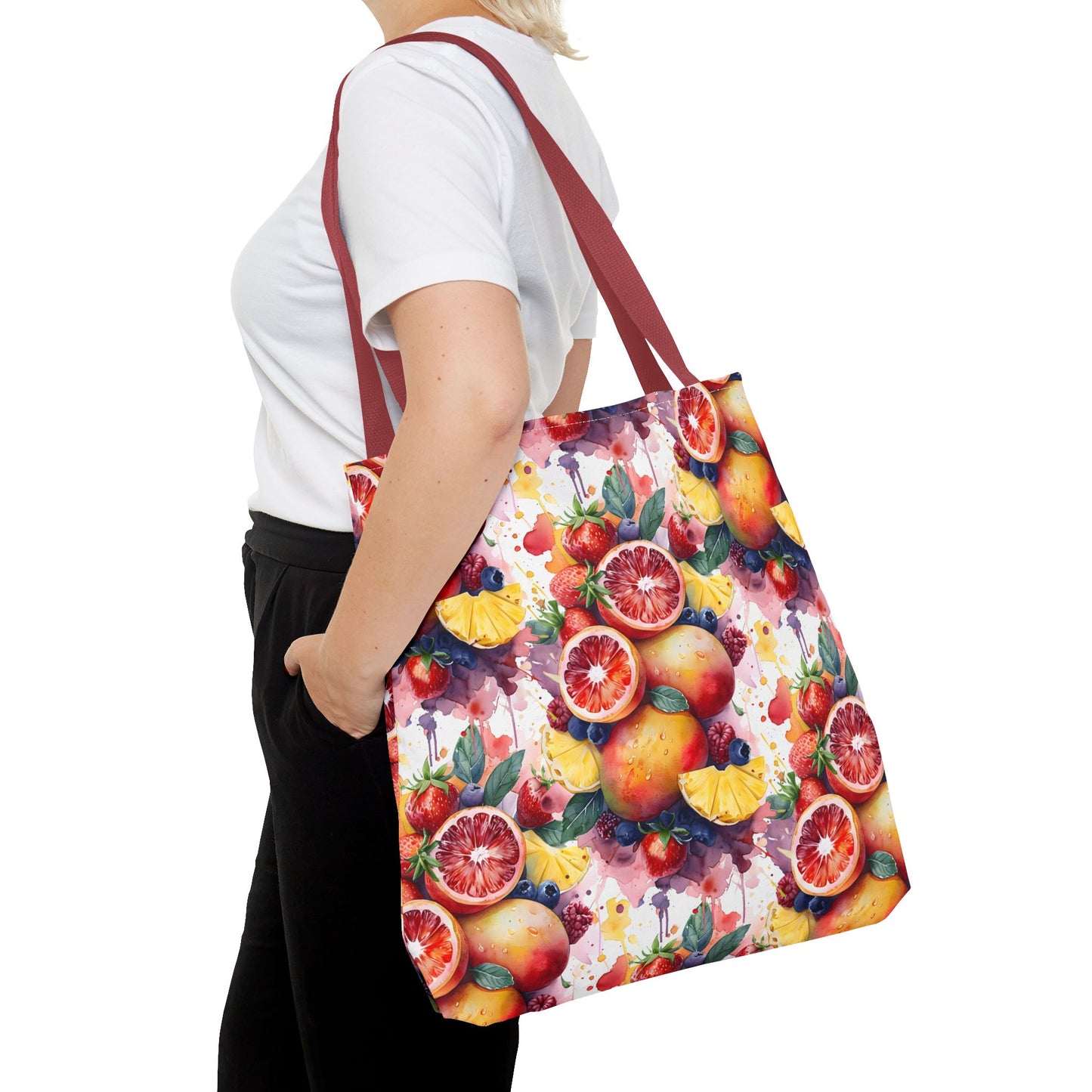 Tropical Splash 🍊🍍 Watercolor Fruit Tote
