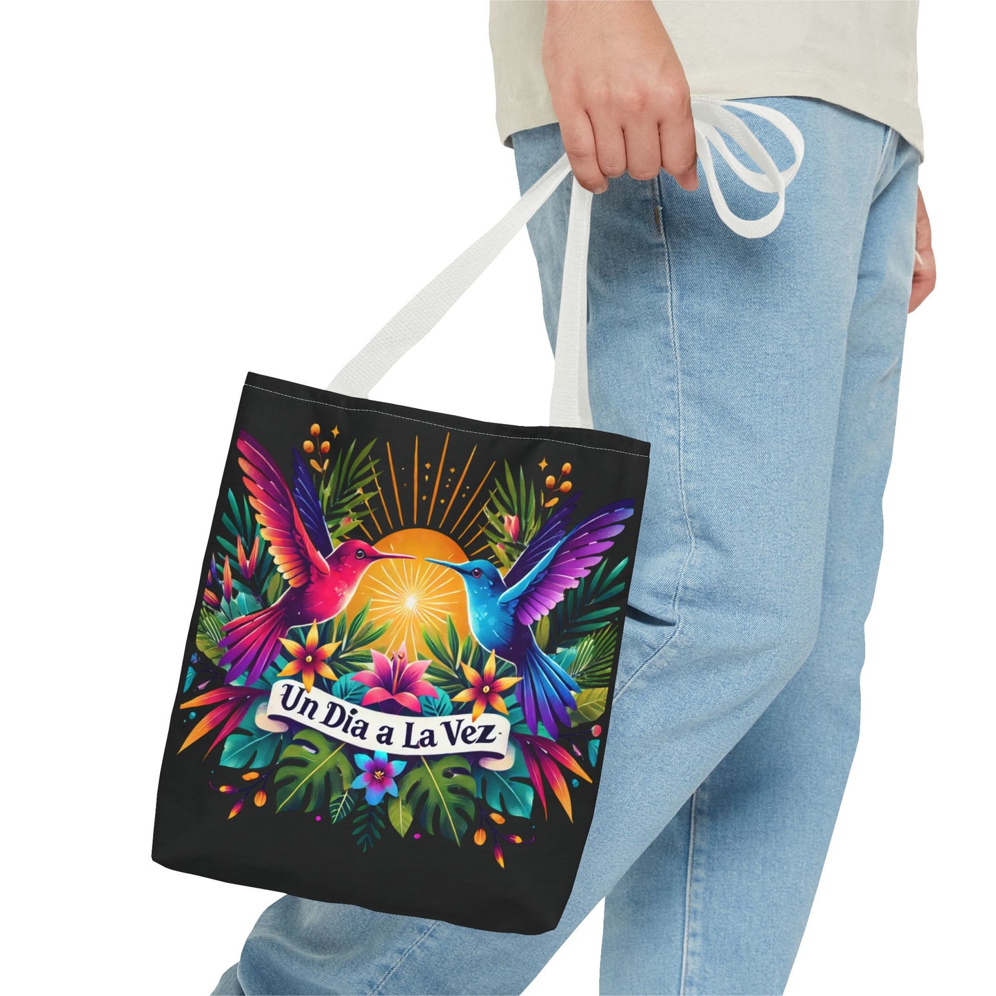 "Un Día a La Vez" Vibrant Midnight Tote Bag