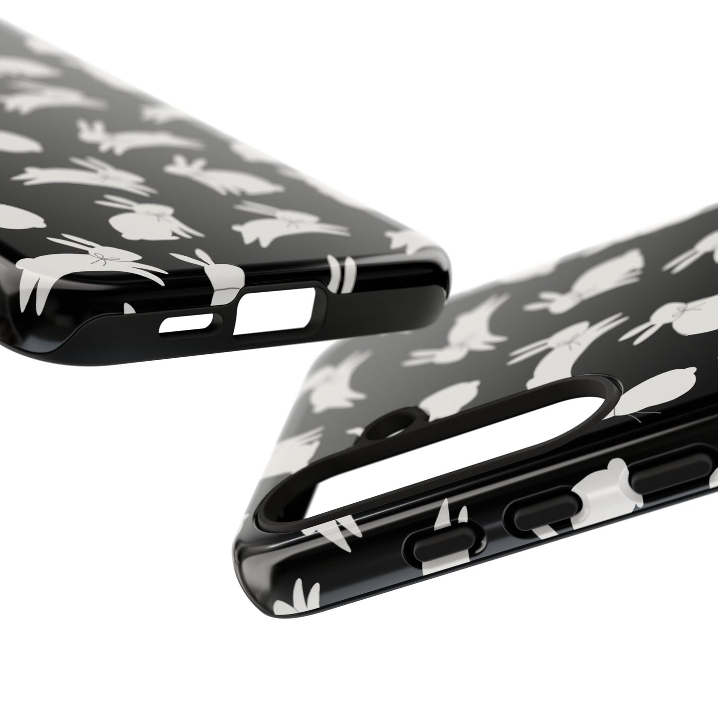 Hop-Proof Style – Bunny Pattern Tough Phone Case 🖤🐰