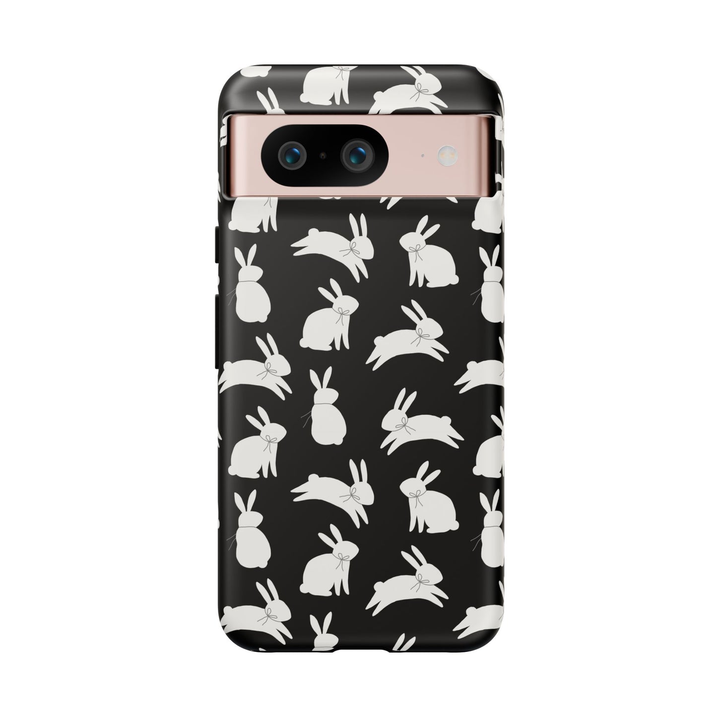 Hop-Proof Style – Bunny Pattern Tough Phone Case 🖤🐰