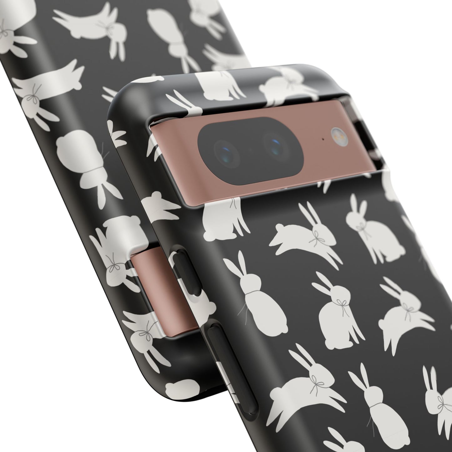 Hop-Proof Style – Bunny Pattern Tough Phone Case 🖤🐰