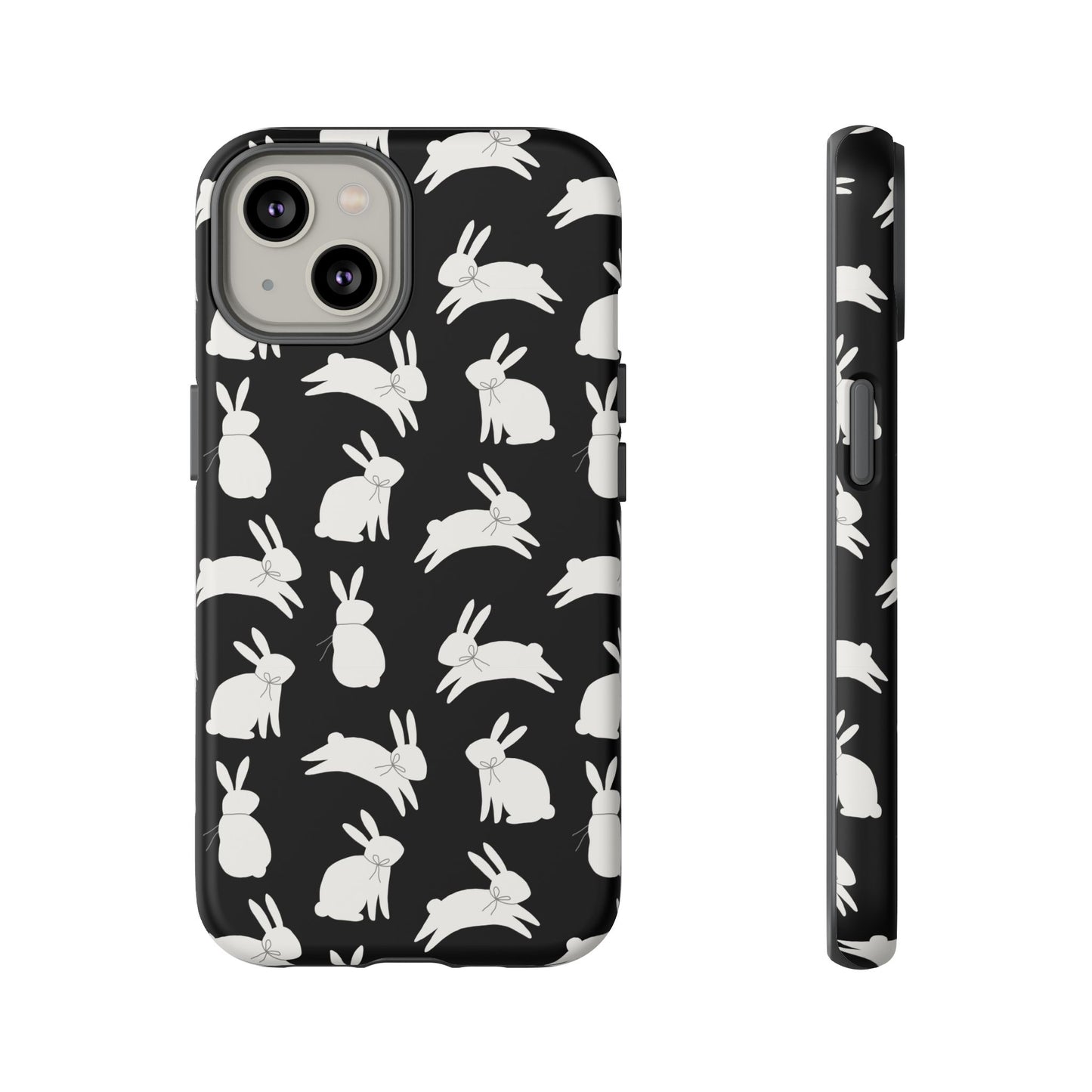 Hop-Proof Style – Bunny Pattern Tough Phone Case 🖤🐰