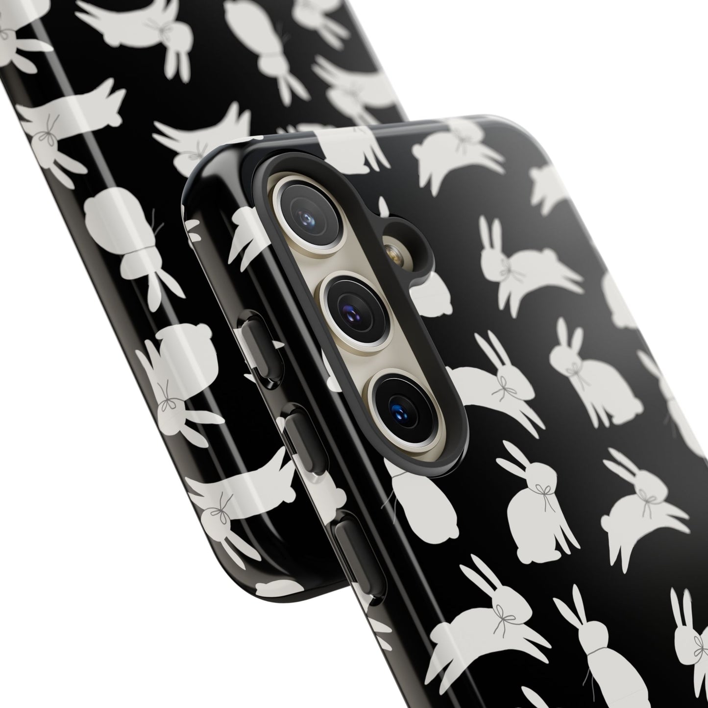 Hop-Proof Style – Bunny Pattern Tough Phone Case 🖤🐰
