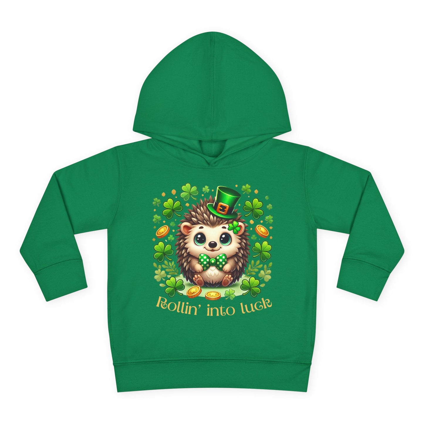 Rollin’ Into Luck Toddler Hoodie – St. Patrick’s Day Hedgehog 🍀🦔