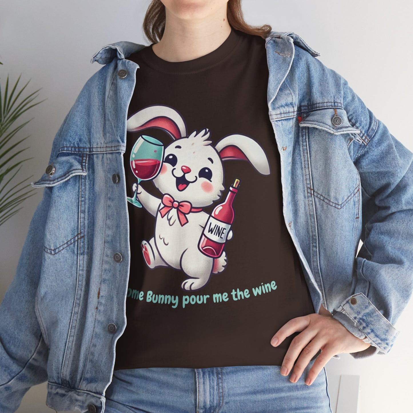 Some Bunny Pour Me the Wine – Unisex Heavy Cotton Tee 🐰🍷