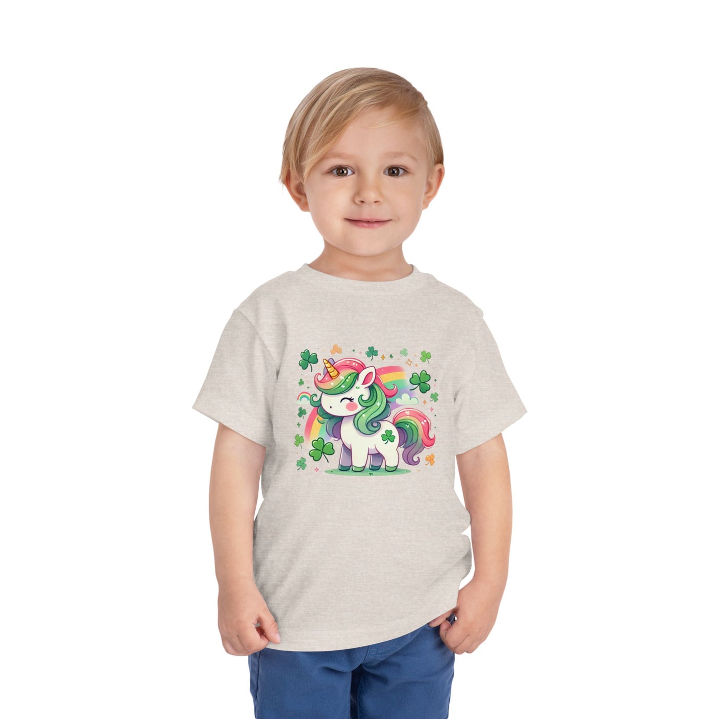 Magical Mischief 🍀 Toddler Tee – Lucky Unicorn Adventure