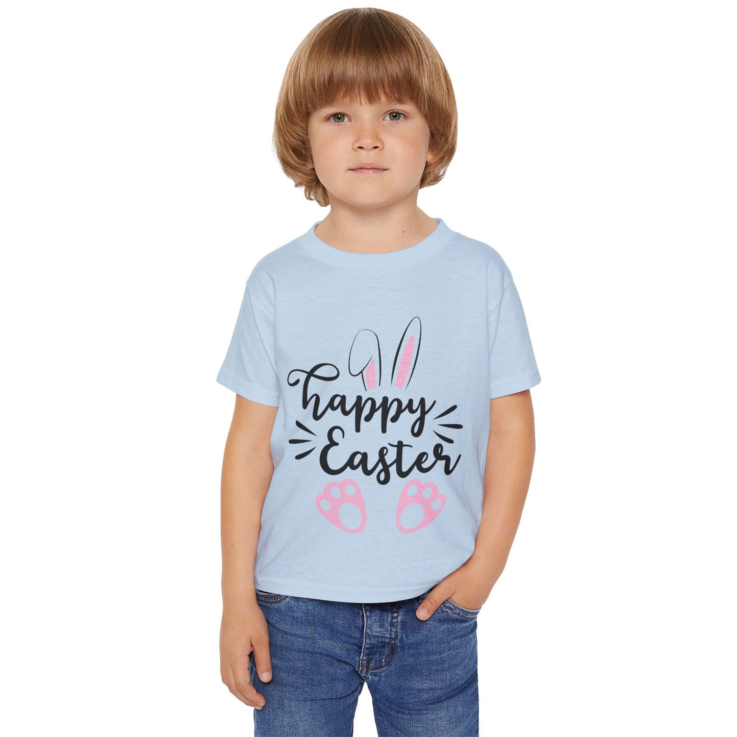 “Happy Easter” – Heavy Cotton Toddler Tee 🐰🌷