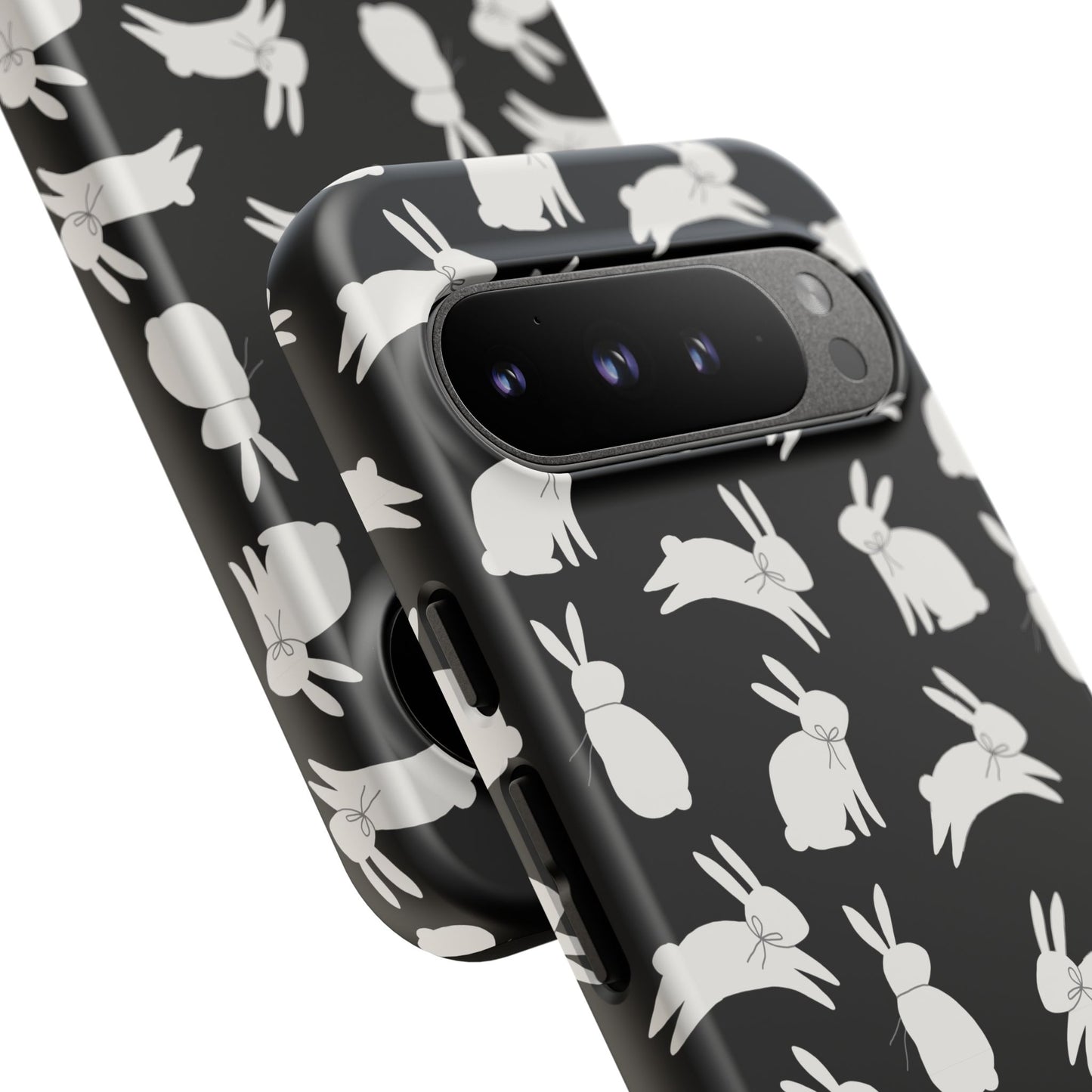 Hop-Proof Style – Bunny Pattern Tough Phone Case 🖤🐰