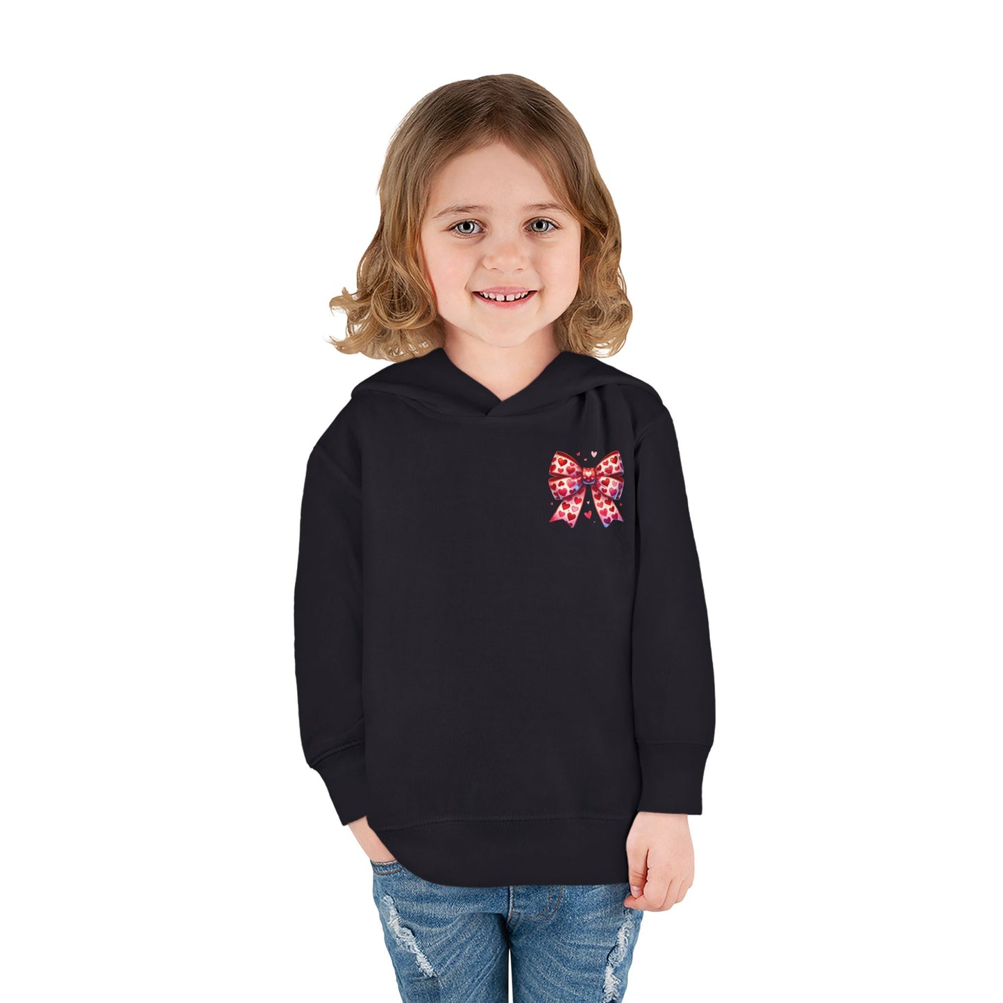 "Tied with Love" Heart Bow Toddler Hoodie