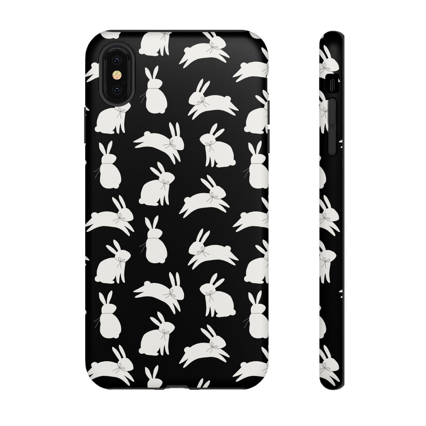 Hop-Proof Style – Bunny Pattern Tough Phone Case 🖤🐰