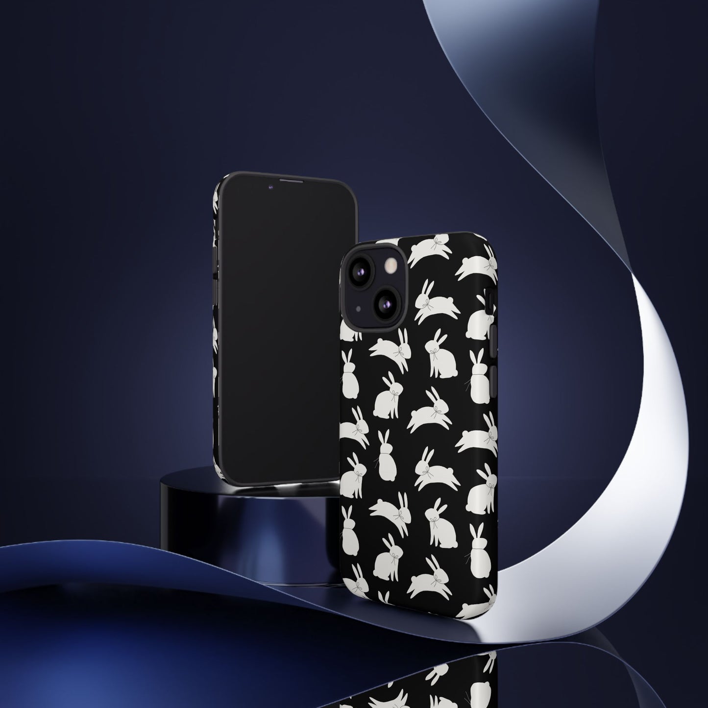 Hop-Proof Style – Bunny Pattern Tough Phone Case 🖤🐰
