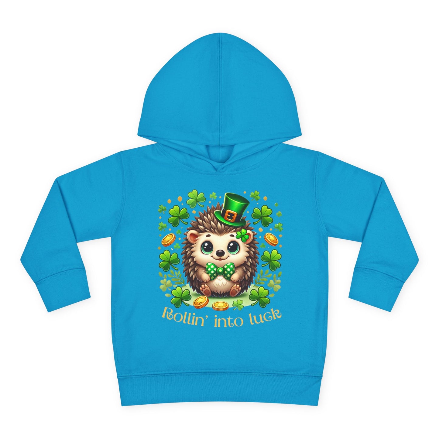 Rollin’ Into Luck Toddler Hoodie – St. Patrick’s Day Hedgehog 🍀🦔