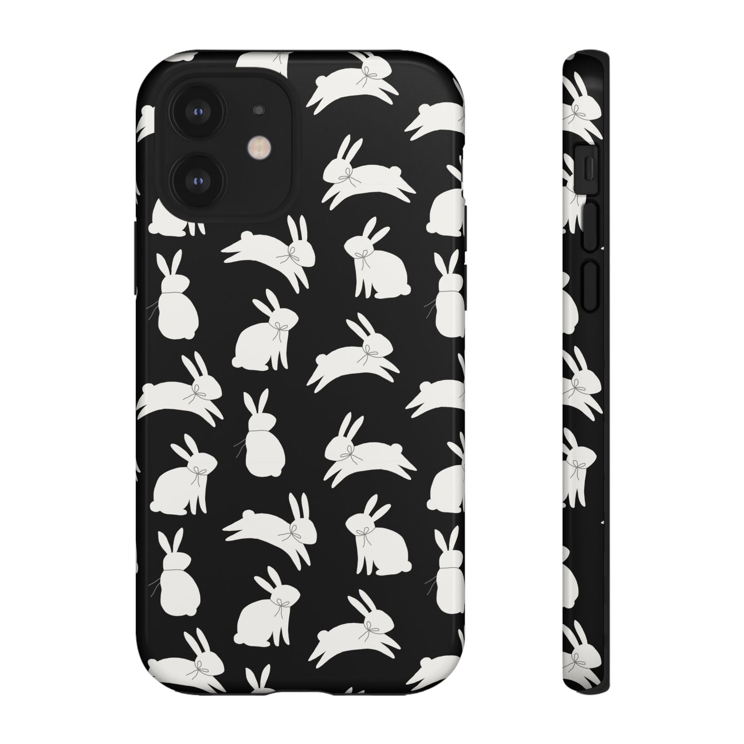 Hop-Proof Style – Bunny Pattern Tough Phone Case 🖤🐰