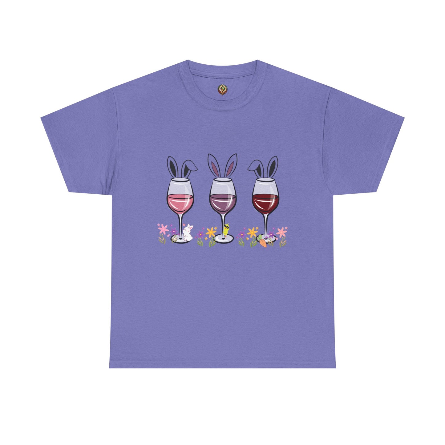 Bunny Ears & Wine Cheers – Unisex Heavy Cotton Tee 🍷🐰