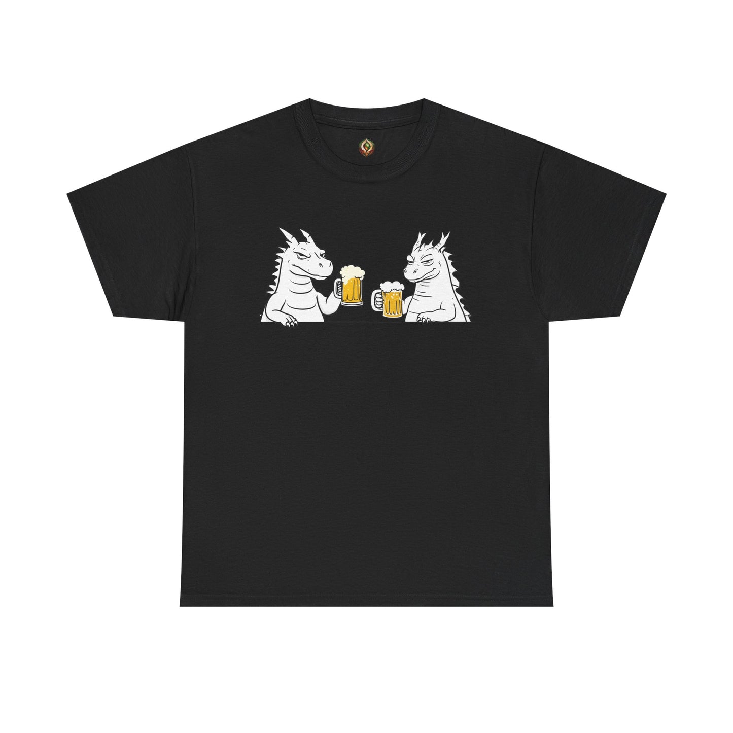 Cheers, Dragons! Unisex Heavy Cotton Tee – Mythical Beasts & Beer Bliss 🍻🐉