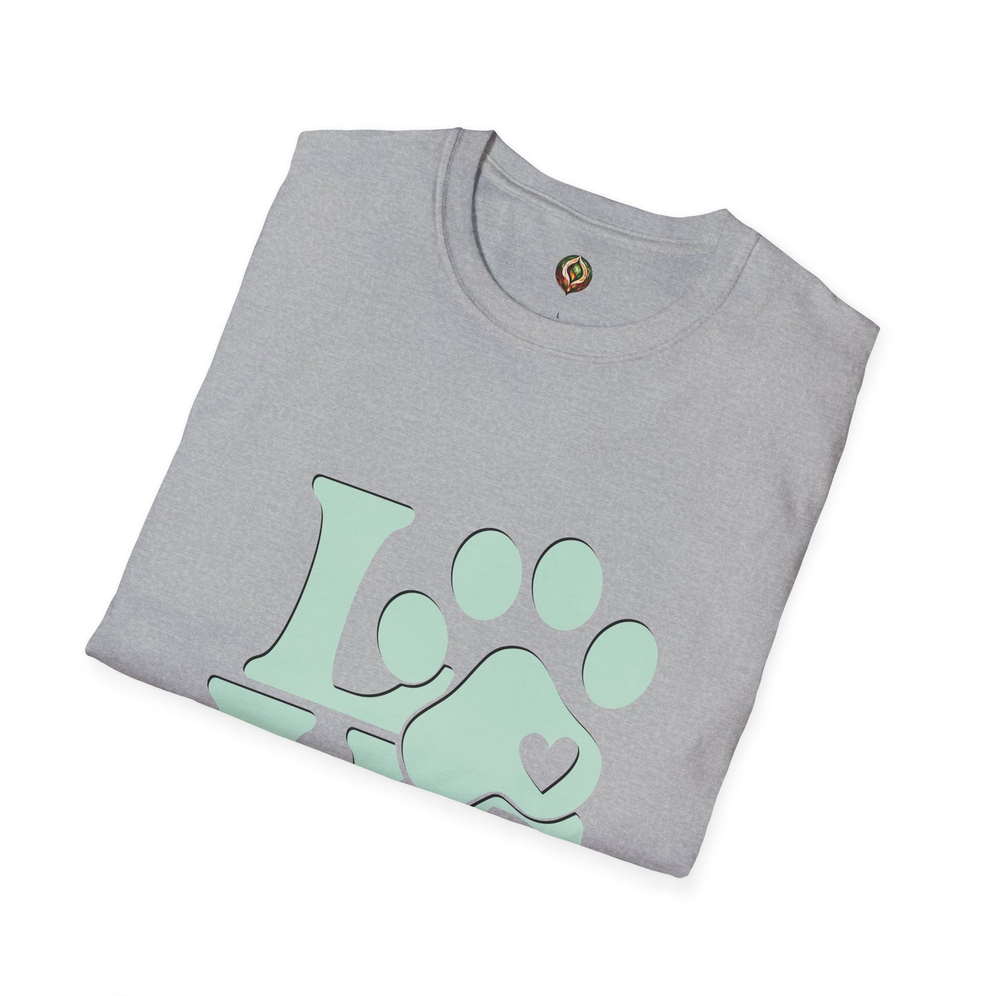 LOVE Paw Print Unisex T-Shirt – Mint & White Edition