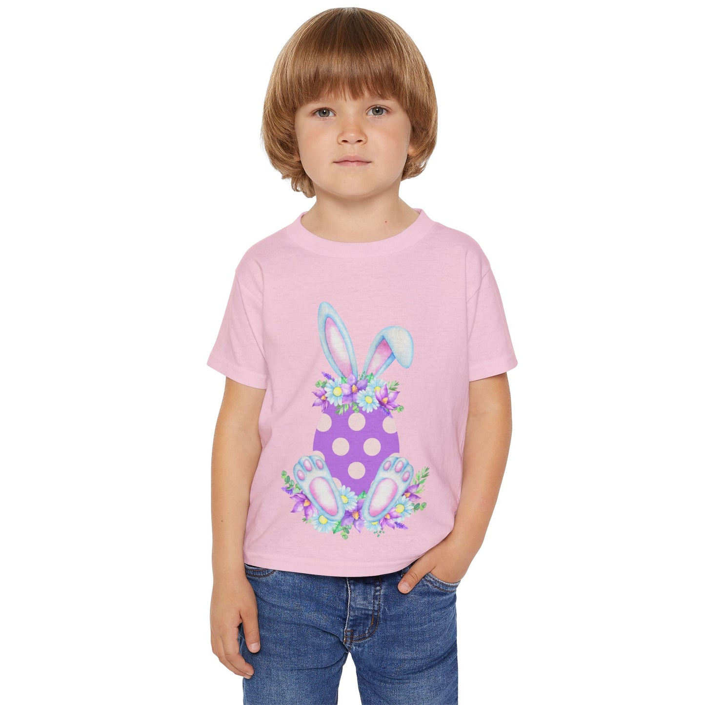 Purple Polka Dot Bunny – Heavy Cotton Toddler Tee 💜🐇