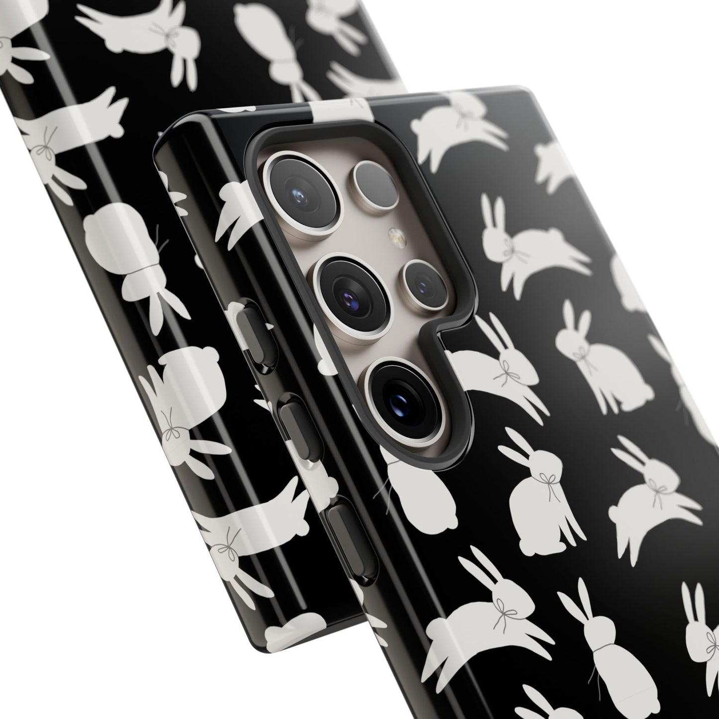 Hop-Proof Style – Bunny Pattern Tough Phone Case 🖤🐰