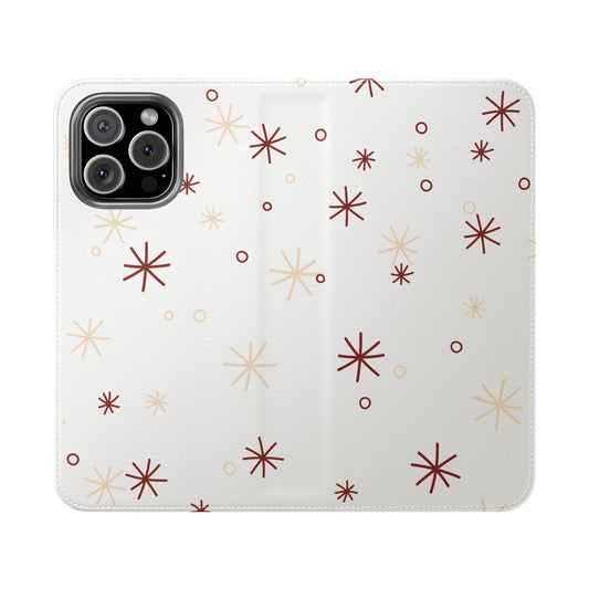 Retro Snowfall Flip Case – Timeless Elegance for Your Phone