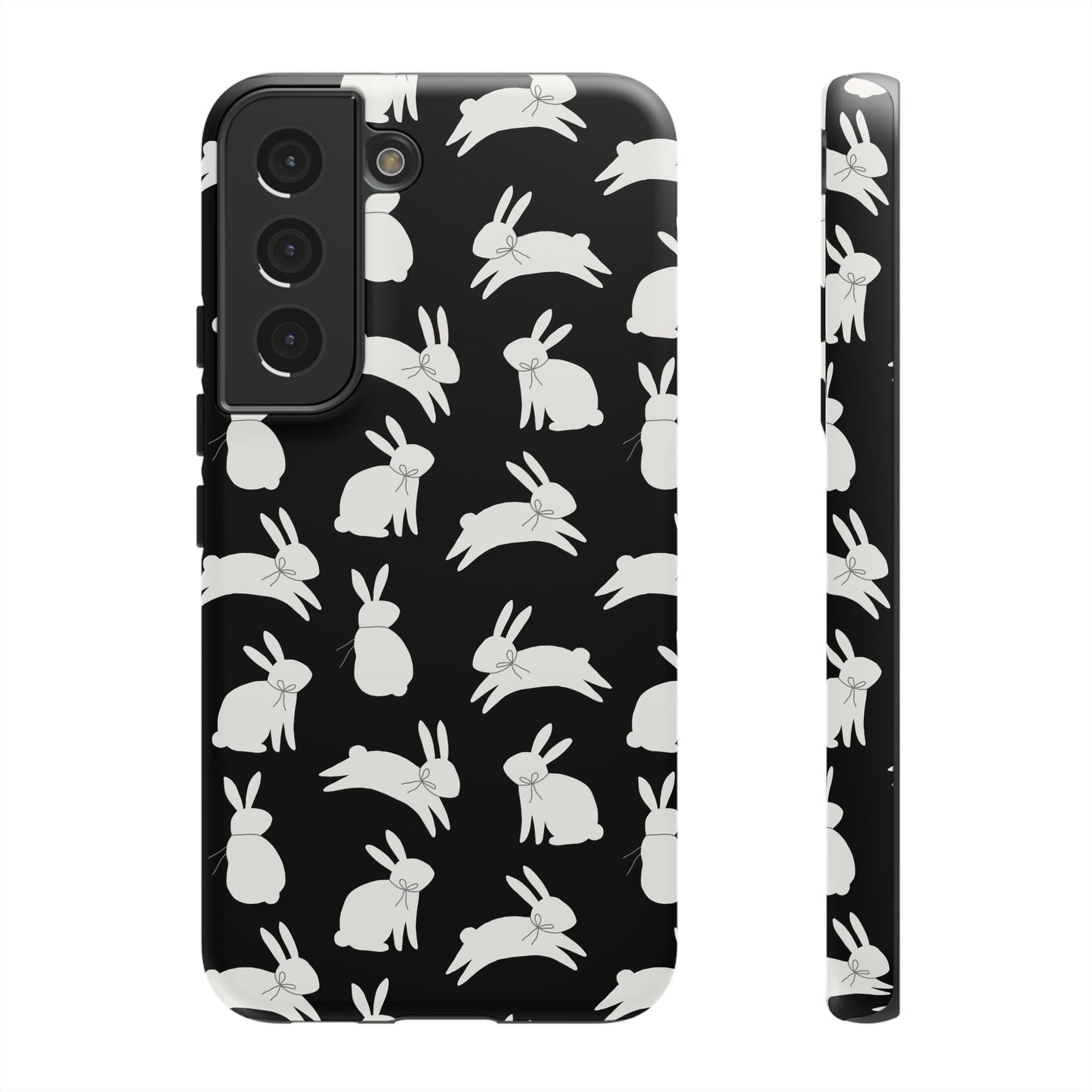 Hop-Proof Style – Bunny Pattern Tough Phone Case 🖤🐰