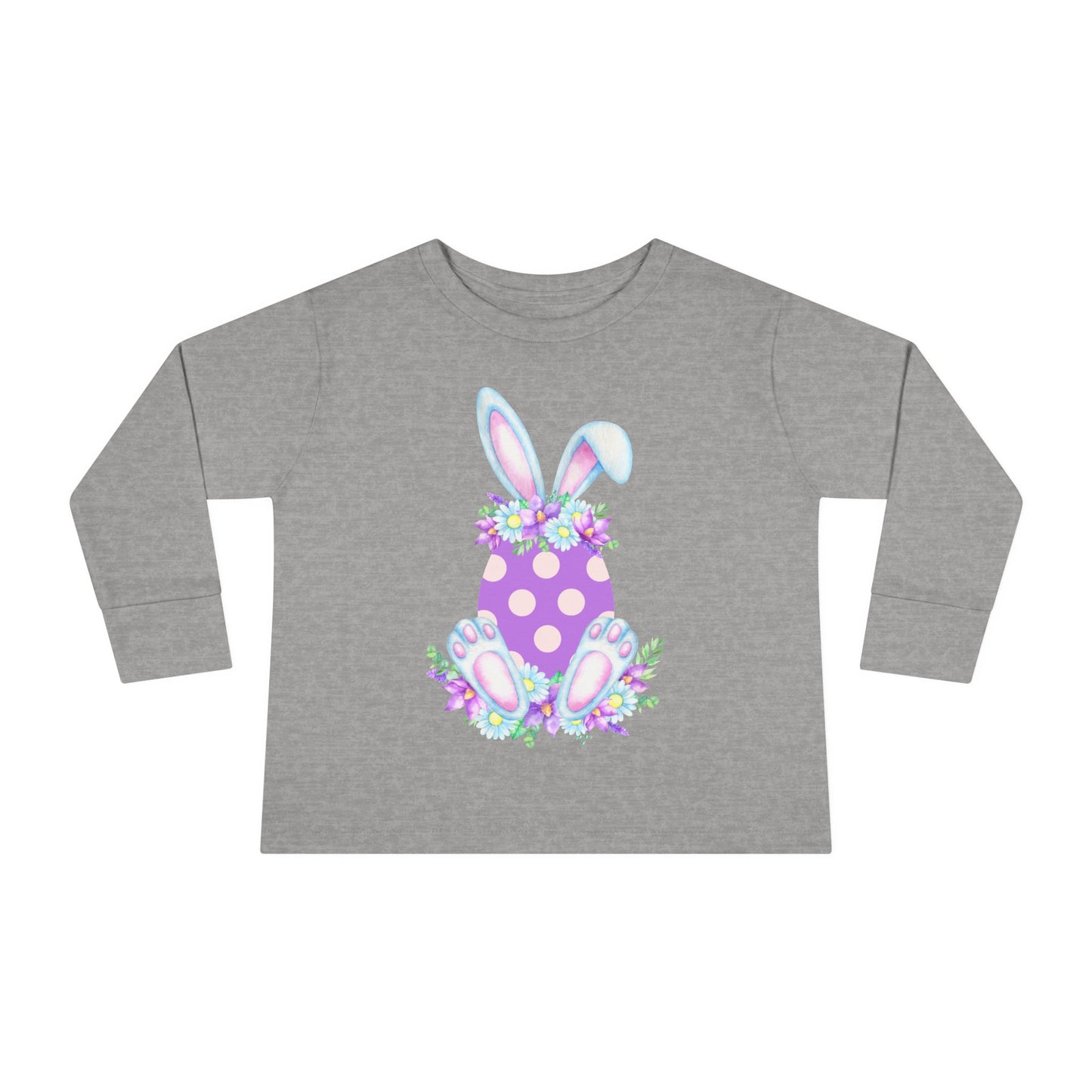 Purple Polka Dot Bunny – Toddler Long Sleeve Tee 🐇💜