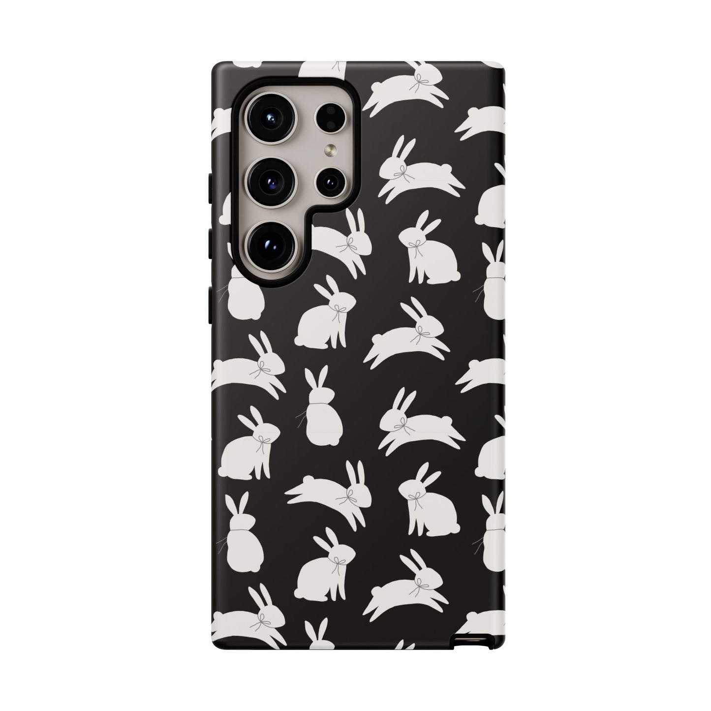 Hop-Proof Style – Bunny Pattern Tough Phone Case 🖤🐰