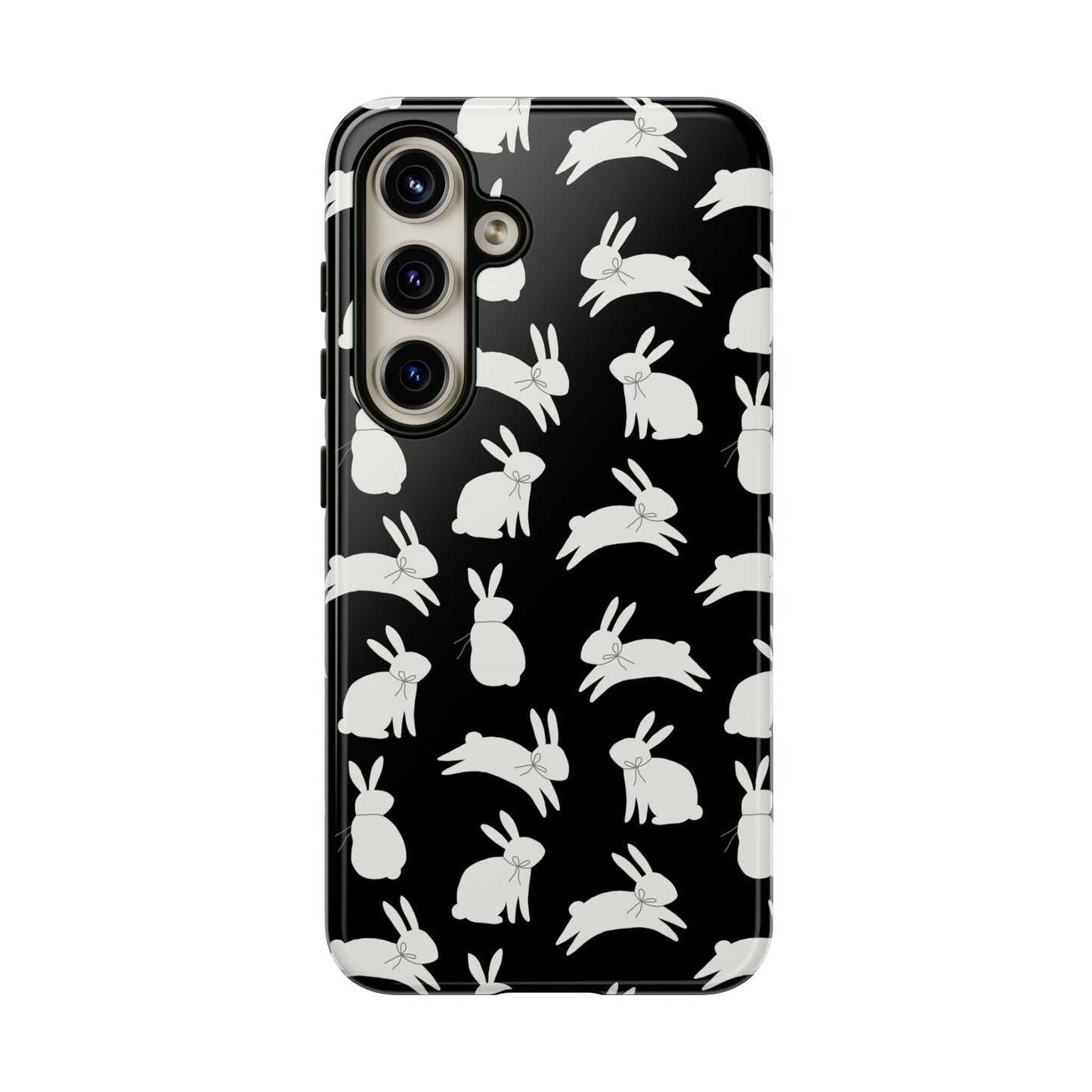 Hop-Proof Style – Bunny Pattern Tough Phone Case 🖤🐰