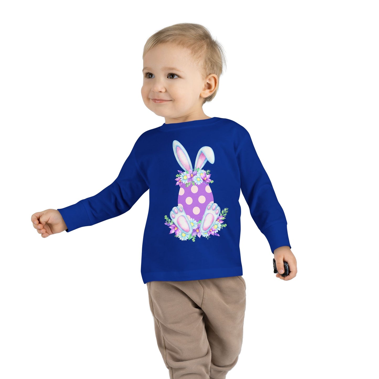 Purple Polka Dot Bunny – Toddler Long Sleeve Tee 🐇💜
