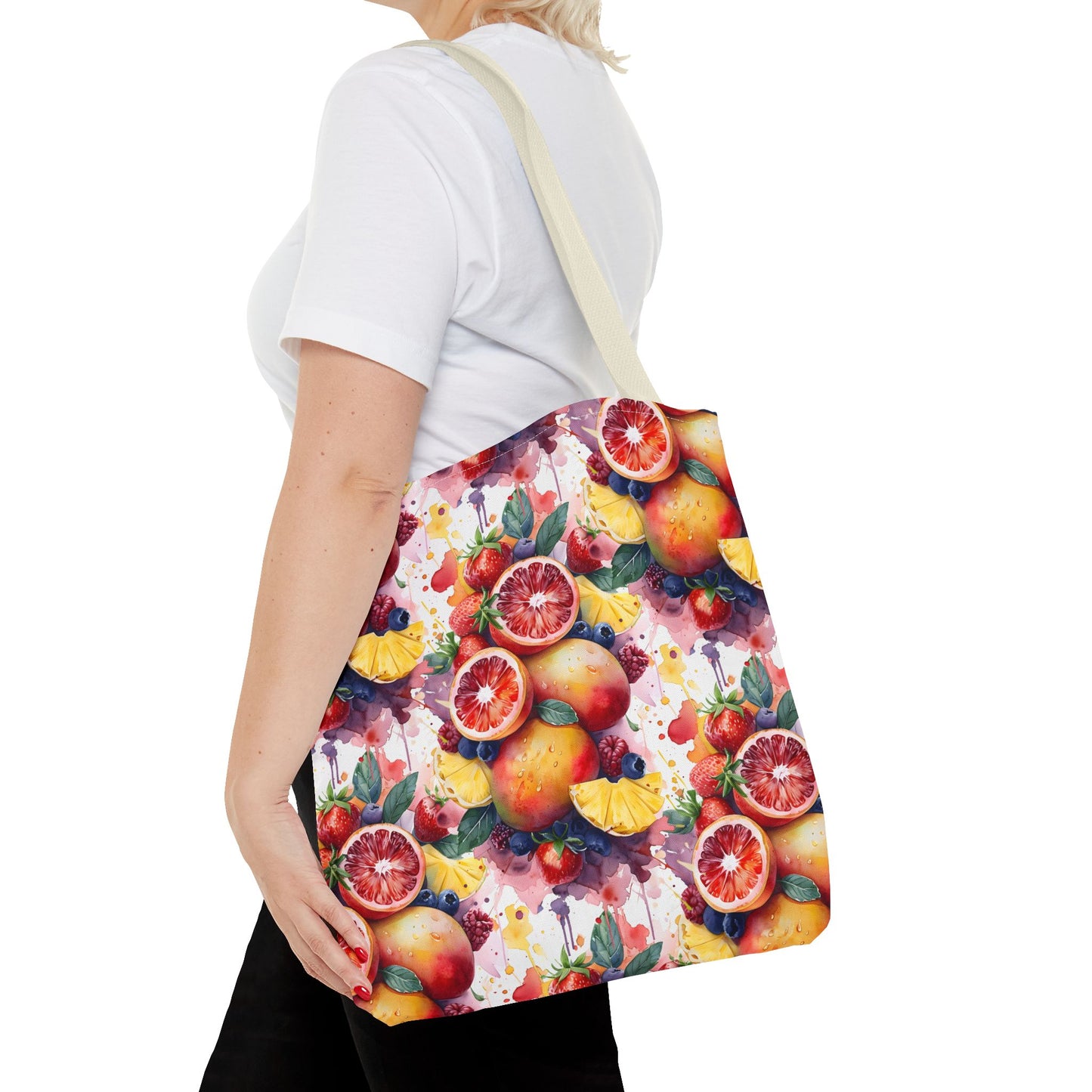 Tropical Splash 🍊🍍 Watercolor Fruit Tote