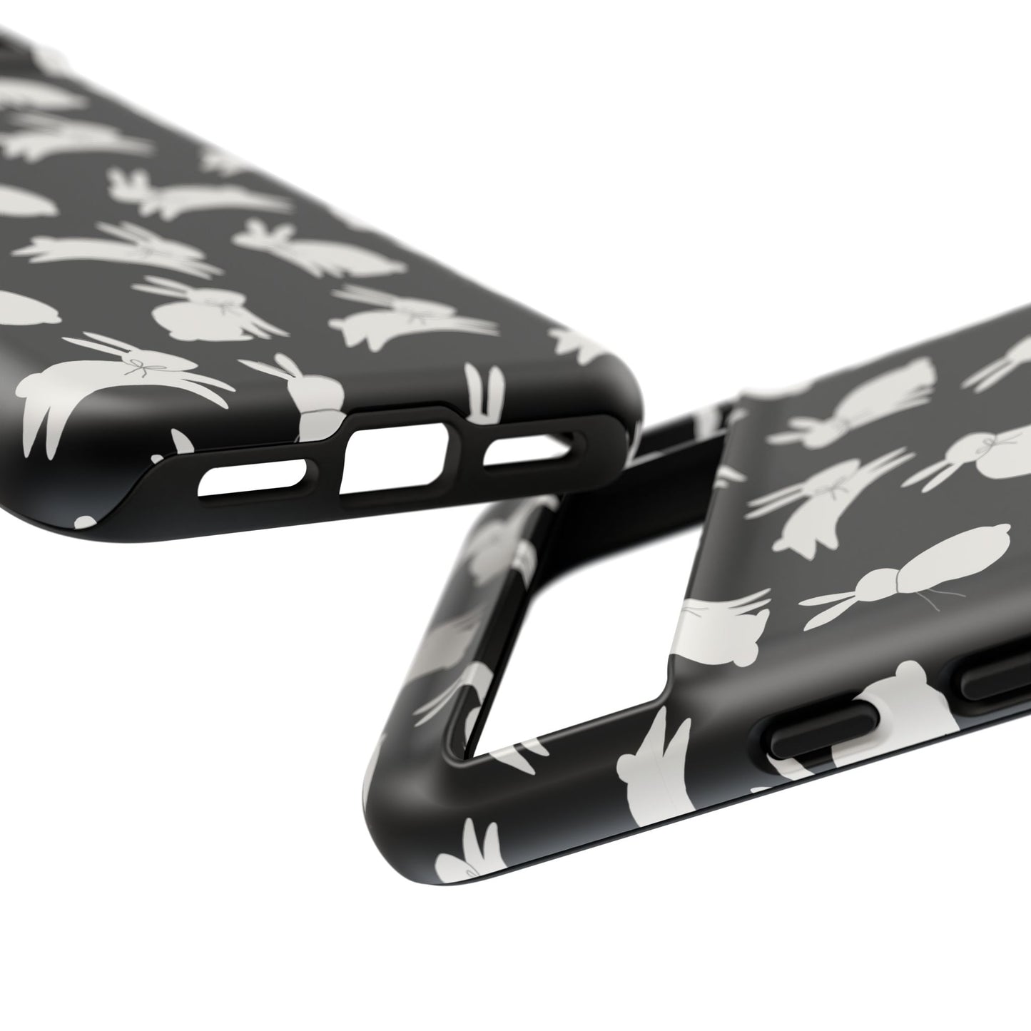 Hop-Proof Style – Bunny Pattern Tough Phone Case 🖤🐰
